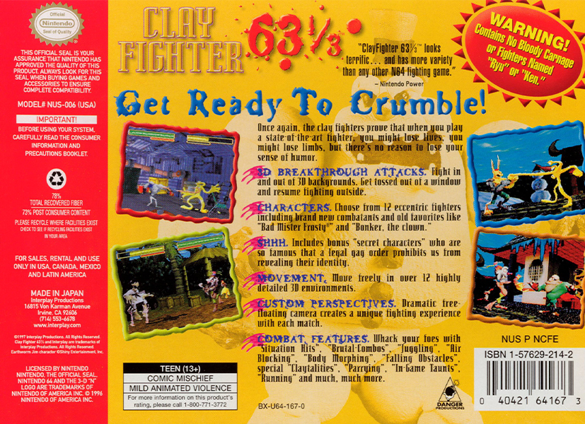 Clay Fighter 63 Video Game Price Guide for Modern and Retro Games