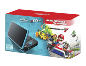 New Nintendo 2DS XL Black & Turquoise Mario Kart 7 Bundle